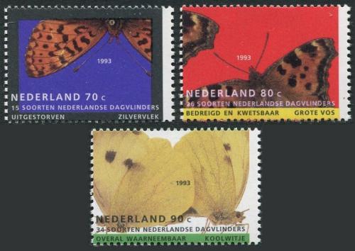Poštové známky Holandsko 1993 Motýle Mi# 1470-72