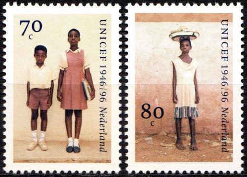 Poštové známky Holandsko 1996 UNICEF, 50. výroèie Mi# 1590-91