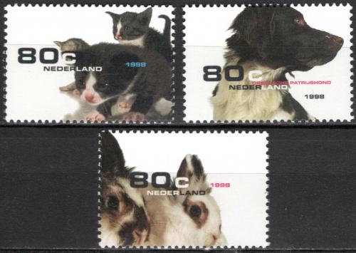 Poštové známky Holandsko 1998 Domácí zvíøata Mi# 1675-77