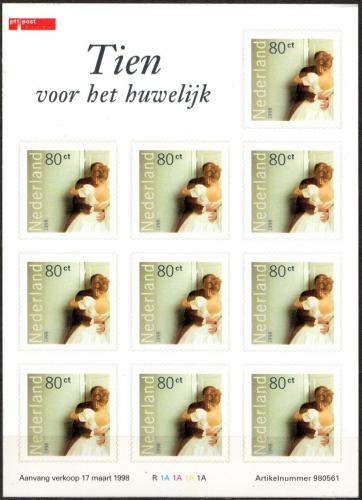 Poštové známky Holandsko 1998 Svatba Mi# 1652 Bogen Kat 10€