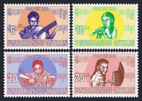 Potov znmky Holandsk Antily 1969 Dti a hudba Mi# 210-13