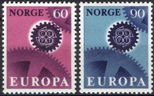 Poštové známky Nórsko 1967 Európa CEPT Mi# 555-56