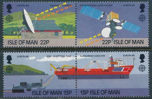 Poštové známky Ostrov Man 1988 Európa CEPT, doprava a komunikace Mi# 367-70