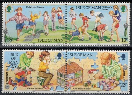 Poštové známky Ostrov Man 1989 Európa CEPT, dìtské hry Mi# 404-07