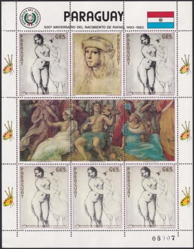 Potov znmky Paraguaj 1982 Umenie, Raffael 1A Mi# 3552 Bogen Kat 19