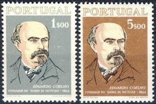Poštové známky Portugalsko 1964 Eduardo Coelho, novinár Mi# 972-73 Kat 8€