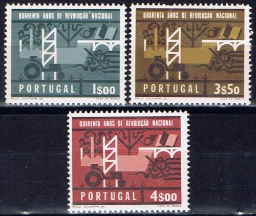 Poštové známky Portugalsko 1966 Vojenský puè, 40. výroèie Mi# 1003-05 Kat 6€