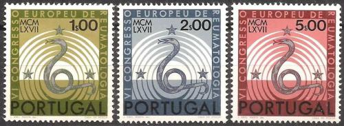Poštové známky Portugalsko 1967 Kongres revmatologie Mi# 1040-42 Kat 3.50€