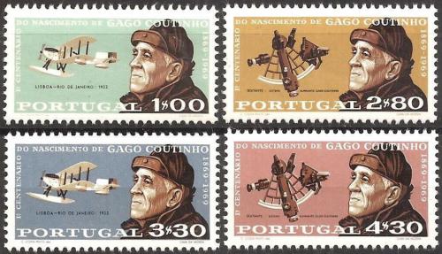 Poštové známky Portugalsko 1969 Carlos Viegas Gago Coutinho Mi# 1084-87 Kat 8€