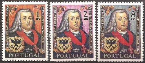 Poštové známky Portugalsko 1969 Krá¾ José I. Mi# 1073-75