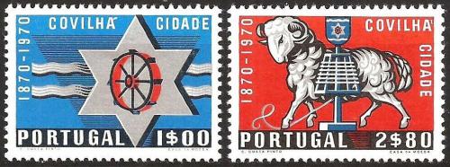 Poštové známky Portugalsko 1970 Mestská práva pro Covilhã Mi# 1111-12