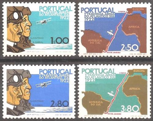 Poštové známky Portugalsko 1972 První let do Rio de Janeiro Mi# 1185-88