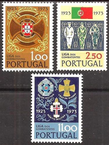 Poštové známky Portugalsko 1973 Svaz úèastníkù války Mi# 1223-25 Kat 4.80€
