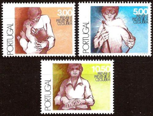 Poštové známky Portugalsko 1976 Boj proti oslepnutí Mi# 1340-42 Kat 4.80€