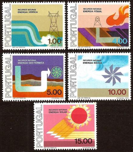 Poštové známky Portugalsko 1976 Pøírodní zdroje Mi# 1343-47 Kat 6.20€ 