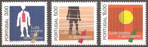 Potov znmky Portugalsko 1977 Boj proti alkoholismu Mi# 1350-52