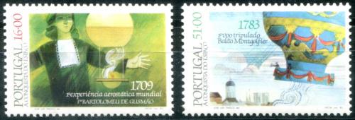 Poštové známky Portugalsko 1983 Letecká doprava, 200. výroèie Mi# 1612-13