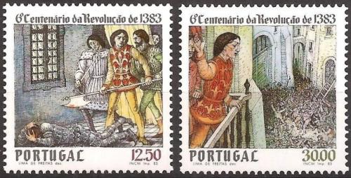 Poštové známky Portugalsko 1983 Revoluce roku 1383 Mi# 1608-09 Kat 4.20€