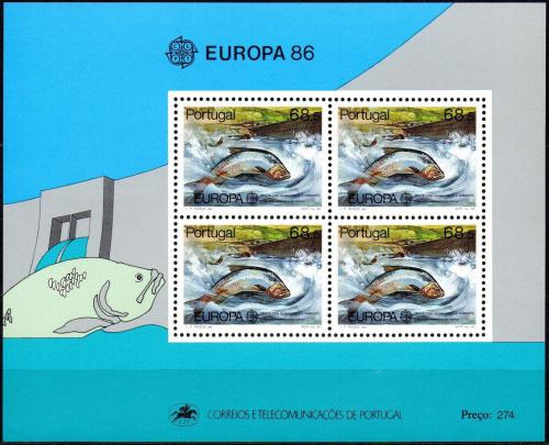Poštové známky Portugalsko 1986 Európa CEPT, ryby Mi# Block 50 Kat 22€