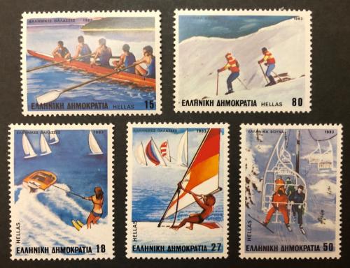 Poštové známky Grécko 1983 Športy Mi# 1515-19
