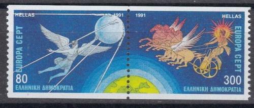 Poštové známky Grécko 1991 Európa CEPT, prieskum vesmíru Mi# 1777-78 C Kat 9€