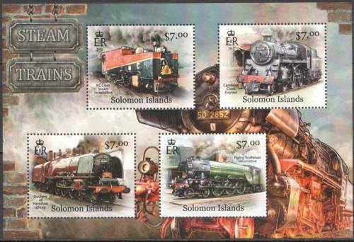 Poštové známky Šalamúnove ostrovy 2013 Parní lokomotívy Mi# 1671-74 Kat 9.50€