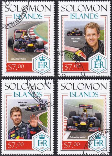 Potov znmky alamnove ostrovy 2014 Sebastian Vettel 2B Mi# 2477-80 Kat 9.50
