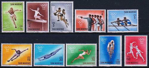 Poštové známky San Marino 1964 LOH Tokio Mi# 802-13