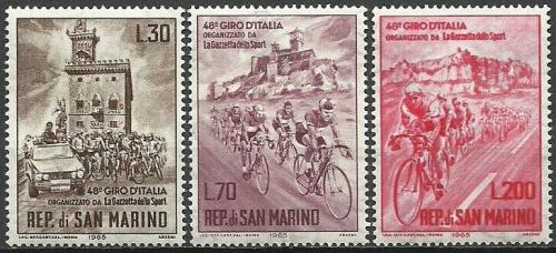 Poštové známky San Marino 1965 Giro d’Italia Mi# 830-32