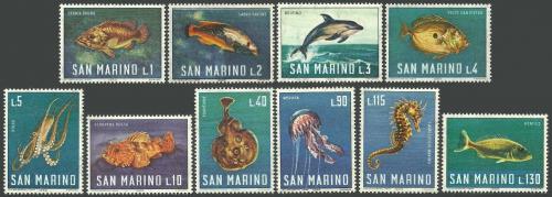 Poštové známky San Marino 1966 Morská fauna Mi# 869-78