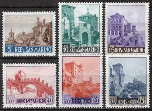 Poštové známky San Marino 1966 Turistické zaujímavosti Mi# 856-61