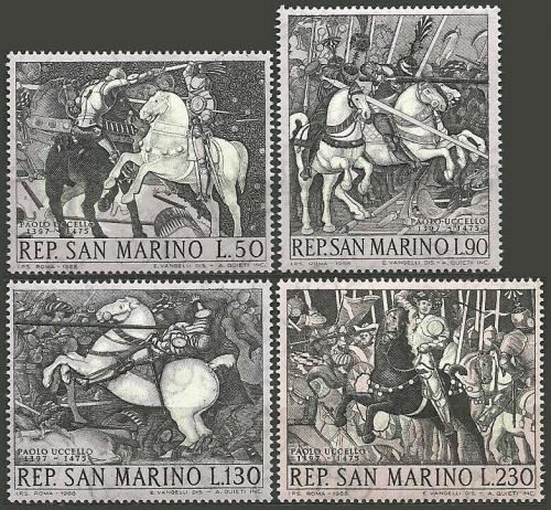 Poštové známky San Marino 1968 Umenie, Paolo Uccello Mi# 914-17
