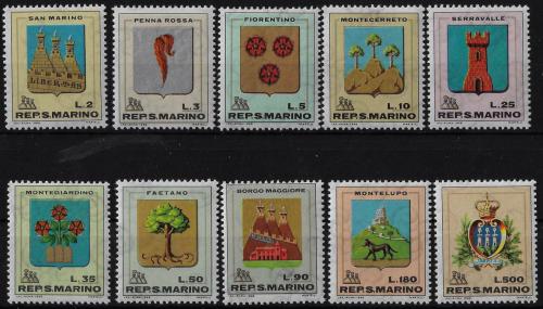 Poštové známky San Marino 1968 Znaky Mi# 903-12