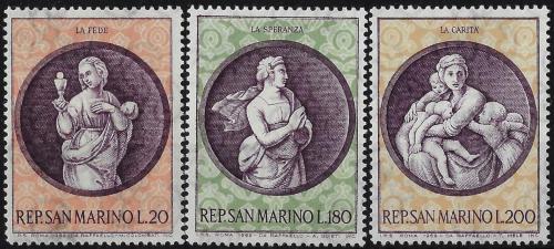 Poštové známky San Marino 1969 Vianoce, umenie, Raffael Mi# 939-41