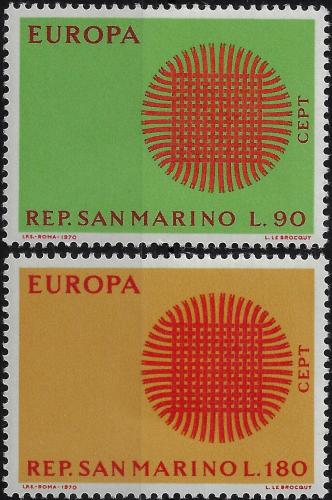Poštové známky San Marino 1970 Európa CEPT Mi# 955-56