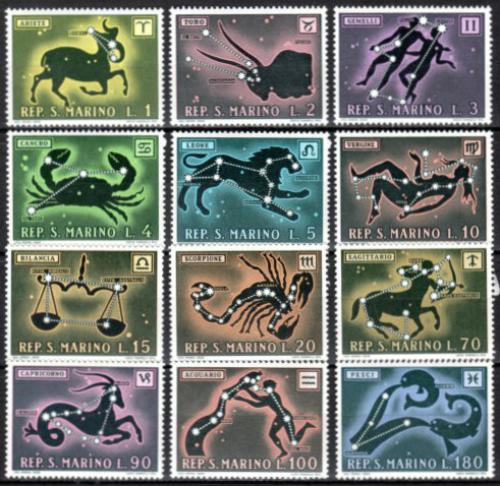 Poštové známky San Marino 1970 Znamení zvìrokruhu Mi# 942-53