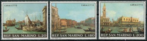 Poštové známky San Marino 1971 Umenie, Canaletto Mi# 972-74