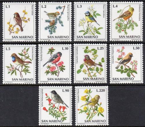 Poštové známky San Marino 1972 Vtáci Mi# 1003-12