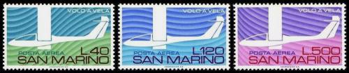 Poštové známky San Marino 1974 Bezmotorové létání Mi# 1077-79