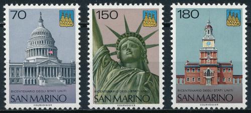 Potov znmky San Marino 1976 Nezvislost USA, 200. vroie Mi# 1115-17
