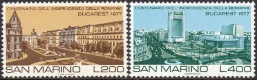 Poštové známky San Marino 1977 Bukureš� Mi# 1145-46