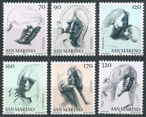 Poštové známky San Marino 1977 Grafika, Emilio Greco Mi# 1133-38