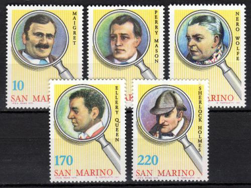 Poštové známky San Marino 1979 Detektivové Mi# 1175-79