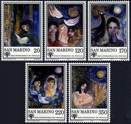 Poštové známky San Marino 1979 Umenie, Marina Busignani Reffi Mi# 1182-86