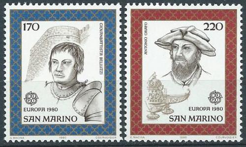 Poštové známky San Marino 1980 Európa CEPT, osobnosti Mi# 1212-13