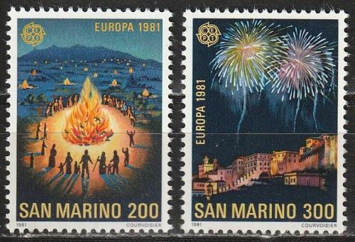 Poštové známky San Marino 1981 Európa CEPT, foklór Mi# 1225-26