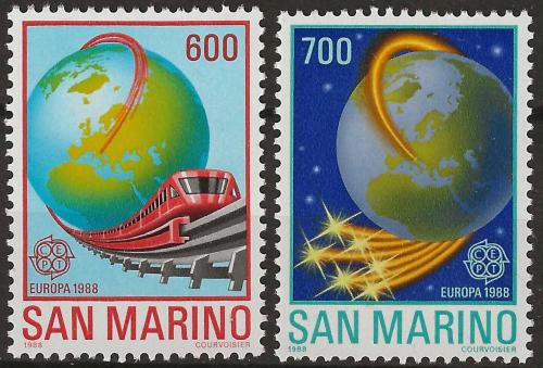 Poštové známky San Marino 1988 Európa CEPT, doprava a komunikace Mi# 1380-81 Kat 15€