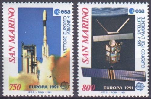 Poštové známky San Marino 1991 Európa CEPT, prieskum vesmíru Mi# 1465-66 Kat 9€