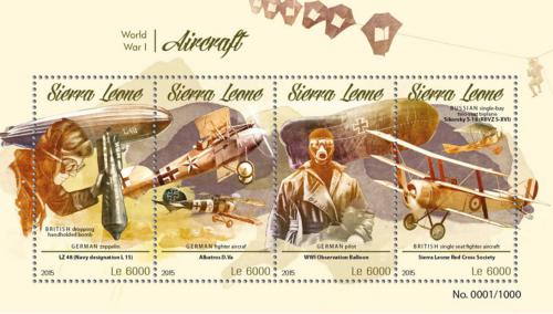 Poštové známky Sierra Leone 2015 Historická letadla Mi# 6667-70 Kat 11€