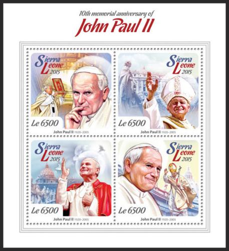 Potov znmky Sierra Leone 2015 Pape Jan Pavel II. Mi# 6188-91 Kat 12 - zvi obrzok